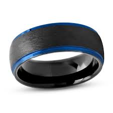 Mens Black And Blue Wedding Rings Men S Hammered Wedding Band Black Blue Tantalum Stainless Steel Jared In 2020 Black Wedding Band Mens Wedding Bands Tungsten Mens Wedding Bands Black