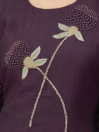 Bead Embellished Solid Kurti Fashor Hand Beaded Embroidery Bead Embroidery Patterns Handwork Embroidery Design
