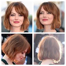 Emma Stone Rocking A Short Lob Short Hair With Bangs Short Hair Styles Hair Styles