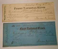 First National Bank Parkersburg Wv West Virginia Check 1886 Blue One Has Tear Parkersburg West Virginia History Parkersburg Wv