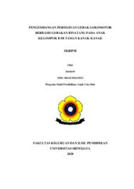 Worksheets are 3 aspeto ng . Pengembangan Permainan Gerak Lokomotor Berbasis Gerakan Binatang Pada Anak Kelompok B Di Taman Kanak Kanak Sriwijaya University Repository