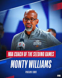 Thanks for the assist gambo and 98.7 arizona sports! Phoenix Suns Head Coach Monty Williams Named Nba Coach Of The Seeding Games The Official Website Of The Nba Coaches Association