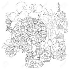 Check spelling or type a new query. Hand Drawn Doodle Outline Magic Mushrooms And Fairy House Decorated Royalty Free Cliparts Vectors And Stock Illustration Image 58795979