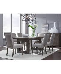 Facets Double Pedestal Dining Furniture 7 Pc Set Table 6 Upholstered Side Chairs Home Decor Dining Furniture Furniture