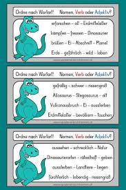 Ordne Nach Wortart Dinosaurier Wortarten Lehrerkarten Deutsch Unterricht