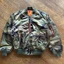 Alpha Industries Mens MA-1 Flight Jacket Woodland Camo Size XL | eBay