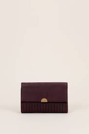 Porte Monnaie Cuir Et Refente Prune Tresse Lotti Nat Nin Bags Purses Wallet