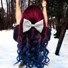 Also had it pink/red/blue/purple and didn't really think about it then either! Red To Blue Ombre Hair Hair Styles Best Ombre Hair Rainbow Hair Color