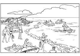Welcome to dover publications creative haven summer scenes #21711337. Beach Scene Coloring Pages For Kids And For Adults Coloring Home