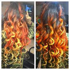 Orange Gradient Rainbow Hair Hair Styles Long Hair Styles Fire Hair