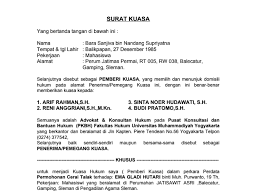 Contoh Surat Kuasa Gugatan Cerai