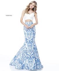 Sherri Hill 51681 Beautiful Print 2 Piece Prom Dress Printed Prom Dresses Piece Prom Dress Prom Dresses Long
