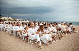 All Guests In White Beach Wedding Beach Wedding White Wedding Attire Guest All White Wedding