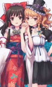 東方project 博麗霊夢 霧雨魔理沙 のiphone壁紙 壁紙キングダム スマホ版 アニメ着物 アニメの女の子 博麗霊夢
