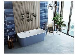 Baignoire Ilot 170 X 78 Cm Allibert Kolora Bleu Baltic Mat Castorama