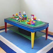 Turn An Old Coffee Table Into The Perfect Christmas Gift Best Part It S Made To Grow With Your Child From Lego Table With Storage Lego Table Diy Lego Table
