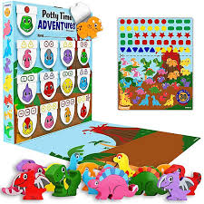 Cute dinosaur themed potty training chart! Lil Advents Potty Time Adventures Potty Training Reward Chart Wood Blocks Dinosaurs Bed Bath Beyond