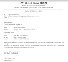 Untuk membuat surat keterangan kerja terbilang sangat mudah sekali. Surat Keterangan Kerja Untuk Pembukaan Rekening Bank Bca Info Seputar Kerjaan