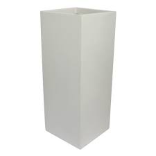 New 2xtall tapered square garden plant pots flower pot planters terracotta/white. White Root And Stock Belvedere Tall Square Cube Planter Box