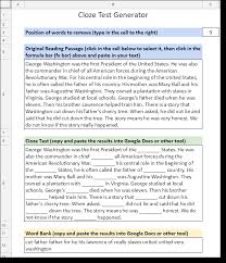 In this first day of instruction, the teacher focuses his first graders on a complex text. Control Alt Achieve Create Cloze Reading Activities With Google Sheets And Other Tools