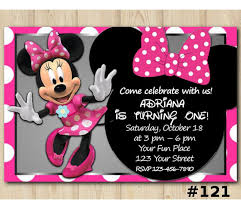 This template is easy to customise and it is perfect for gathering a huge flock for your child's birthday. Minnie Mouse Birthday Invitation Minnie Mouse Invitation Template Birthday Custom Invitation