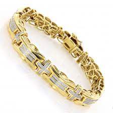 See your favorite babies bracelets gold and men's gold bracelets discounted & on sale. Mens Diamond Cross Bracelet 0 30ct Yellow Gold Plated Silver 311244