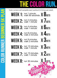 Color Run Workout I Work Out Fitness Motivation 5k Training Plan