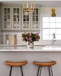 warm kitchen! i love the gray cabinets