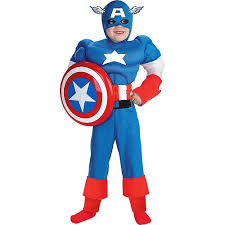 After the colorful and divisive costume the character wore in 2012's the the suit was adapted for the big screen in the winter soldier, but not because steve had dropped the mantle of captain america. Marvel Captain America Muscle Child Halloween Costume Walmart Com Walmart Com