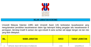 Universiti malaysia kelantan 16300 bachok, kelantan. Jawatan Kosong Di Universiti Malaysia Kelantan Umk Terkini Jobcari Com Jawatan Kosong Terkini
