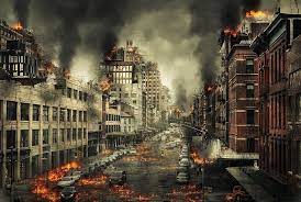 Tons of awesome burning city background to download for free. Hd Wallpaper Burning City With With Dark Smoke Illustration Disaster End Of The World Wallpaper Flare