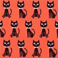 Black And Red Cat Red Kokka Animal Oxford Fabric With Black Cats From Japan Black Cat Cat Fabric Cat Background