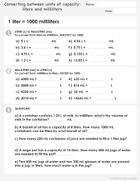How many cubic millimeters, mm3 or cm3 are in a liter of water? 1 Liter 1000 Milliliters