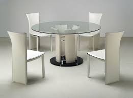 Sleek Round Glass Dining Tables That Make A Stylish Impression Modern Dining Tables Glass Round Dining Table Modern Round Dining Room Table Metal Dining Room