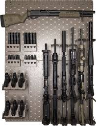 Wall mounted, made from reclaimed barn wood. Gun Storage Quickdraw Gun Storage