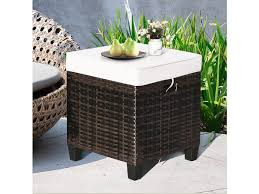 Furniture / coffee tables, ottomans. Costway 2 Piece Patio Rattan Ottoman Cushioned Seat Coffee Table Furniture Beige Brown Stacksocial