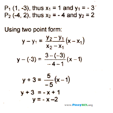 If m = 1/4 then the slope of the line is 4 units across to the right and 1 unit up. Solution Find The Equation Of The Line Passing Thru 1 3 And 4 2 In