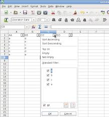 See that little button you've never even seen there are all sorts of ways in which you can order the text, which are very similar to the ways you here's our bibliography in order by author surname with just a highlight of the text and a few clicks. Sorting In Calc How To Make Column Headers Become Dropdown Menus For Sorting Super User