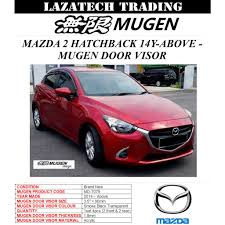 The profile of the mazda 3 hatchback is very reminiscent of a fine european sports car with its smooth flowing lines. Mugen Door Visor Mazda 2 Hatchback Sedan 2014 2021 Shopee Malaysia