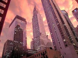Chrysler Building Storm Sunset 2 Rose Gold Aesthetic Gold Aesthetic Gold City