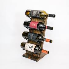 Rustic 4 Bottle Countertop Wine Rack Tabletop Wine Display Etsy In 2020 Countertop Wine Rack Wine Rack Wine Display