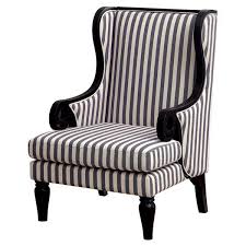 Hokku Designs Mortimer Wood Trim Wing Back Chair Reviews Wayfair Stripe Accent Chair Upholstered Accent Chairs Fabric Accent Chair