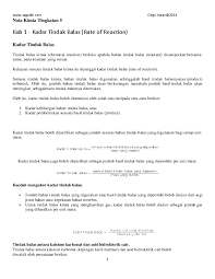 Sebatian organik yang mengandungi unsur karbon dan sesetengah sebatian ini disintesis oleh sel. Pdf Bab 1 Kadar Tindak Balas Rate Of Reaction Arina Adila Academia Edu