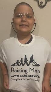 Young Boy Mows Lawns in Ardmore Oklahoma