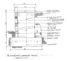 Construction Detail For A Retaining Wall Bench Concrete Section Wall Construction Detail Concrete