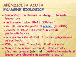 Leucocitoza cu neutrofilie (deviere la stanga a formulei leucocitare), vsh crescut, albuminurie si uneori hematurie (afectare renala prin uneori se produc recidive la distanta de locul initial (erizipel migrator, eratic); Ppt Patologia Apendicelui Cecal Powerpoint Presentation Free Download Id 5712744
