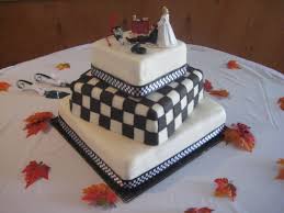 Black And White Checkered Cake Ribbon Race Car Theme Wedding Cake Racing Cake Themed Wedding Cakes Wedding Cake Pictures