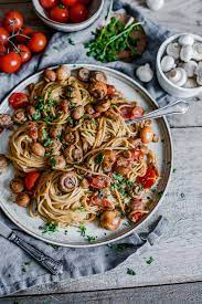 Baby Tomato Mushroom Pasta Simple Recipe For One Delicious And Healthy By Maya Healthy Snacks Recipes Diy Food Recipes Health Dinner Recipes