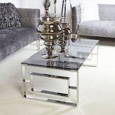 Plaza Contemporary Stainless Steel Smoked Glass Lounge Coffee Table In 2020 Stainless Steel Coffee Table Steel Coffee Table Steel Table