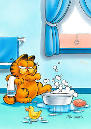 Garfield Airbrushed Artwork Bath Time Garfield And Odie Garfield Cartoon Garfield Pictures